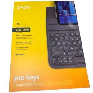 ZAGG Pro Keys Keyboard Folio Case for Apple iPad (10th Gen) Grey - NEW / OPENBOX